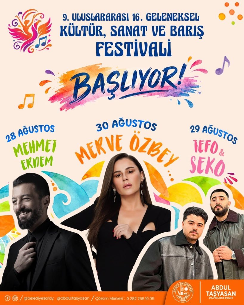 Kültür, sanat ve barış festivali'nin konser takvimi açıklandı